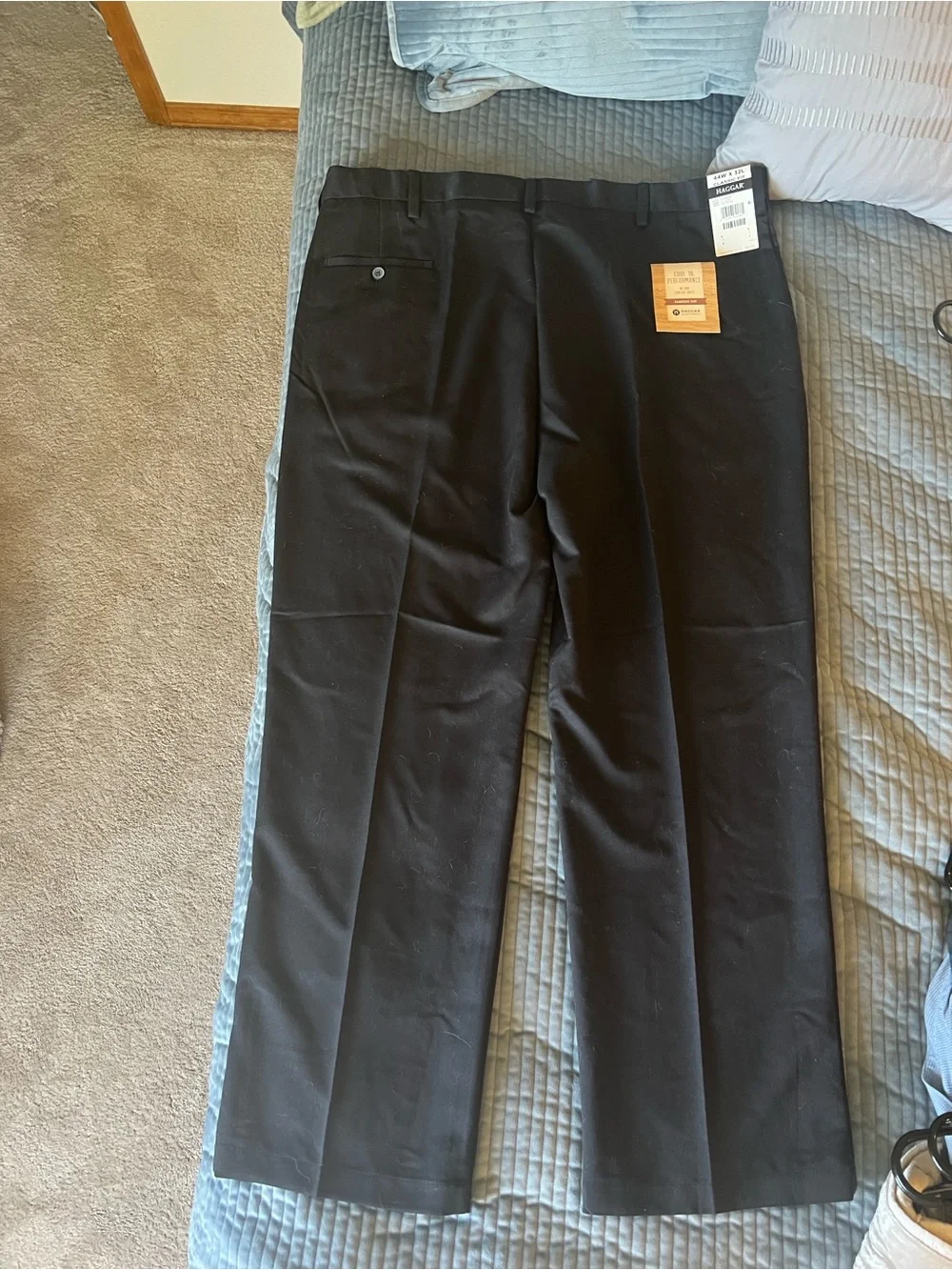 Haggar Black Dress Pants - Flat Front Formal Trousers